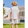 Arshiner Boys’ 2-Piece Outfits Short Sleeve Zip Polo Shirt & Drawstring Shorts Set Kids Summer Track Suits 4-13 Years(White)