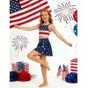 Arshiner Girls 3 Piece Swimsuit for Teen Girl Tankini Swimsuits Bathing Suit Beach Floral Bikini Swimwear with Skirt(Blue Stars-red Stripped)