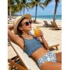 Arshiner Girls Bikini Beach Swimwear 2 Piece Swimsuits Floral Printing Bathing Suits for 4-15 Years(Grey Blue-floral)
