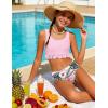 Arshiner Girls Bikini Beach Swimwear 2 Piece Swimsuits Floral Printing Bathing Suits for 4-15 Years(Light Pink-floral)