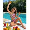Arshiner Girls Bikini Beach Swimwear 2 Piece Swimsuits Floral Printing Bathing Suits for 4-15 Years(Rainbow – Fluid)