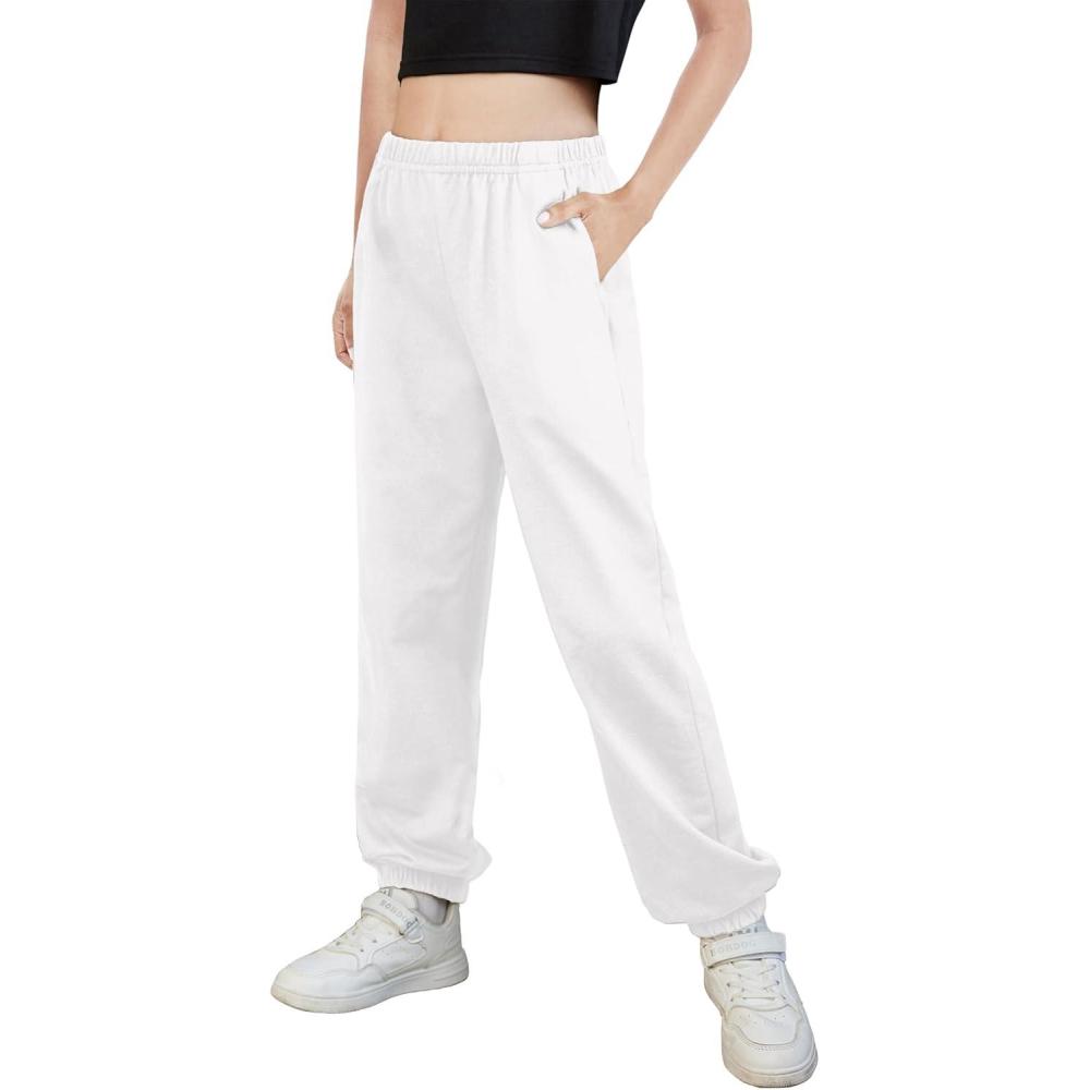 image:imageArshiner Kids Girls Tie Dye Joggers Comfort Loose Sweatpants High Waist TrouserWhite