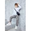 Arshiner Boys Casual Pants Elastic Waist Drawstring Kids Pants Youth Tapered Sweatpants Zipper Pockets Light Grey