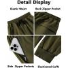 Arshiner Boys Casual Pants Kids Elastic Waist Drawstring Jogger Pants Boys Sweatpants with Zipper Pockets 3-12 Years(Army Green)