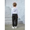 Arshiner Boys Casual Pants Kids Elastic Waist Drawstring Jogger Pants Boys Sweatpants with Zipper Pockets 3-12 Years(Black)