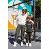 Arshiner Boys Casual Pants Kids Elastic Waist Drawstring Jogger Pants Boys Sweatpants with Zipper Pockets 3-12 Years(Dark Grey)