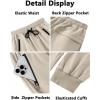 Arshiner Boys Casual Pants Kids Elastic Waist Drawstring Jogger Pants Boys Sweatpants with Zipper Pockets 3-12 Years(Khaki)