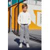 Arshiner Boys Casual Pants Kids Elastic Waist Drawstring Jogger Pants Boys Sweatpants with Zipper Pockets 3-12 Years(Light Grey)