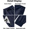 Arshiner Boys Casual Pants Kids Elastic Waist Drawstring Jogger Pants Boys Sweatpants with Zipper Pockets 3-12 Years(Navy Blue)