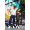 Arshiner Boys Casual Pants Kids Elastic Waist Drawstring Jogger Pants Boys Sweatpants with Zipper Pockets 3-12 Years(Navy Blue)