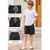 Arshiner Boys Cotton Linen Shorts Summer Beach Shorts Elastic Waist Drawstring Short with Pockets Size 6-18(Black)