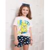Arshiner Girls Pajamas Shorts Casual Summer Lounge Sleep Pj 2-Pack Plaid Shorts Beach Bottoms(Pink Donut & Blue Heart)