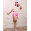 Arshiner Girls Pajamas Shorts Casual Summer Lounge Sleep Pj 2-Pack Plaid Shorts Beach Bottoms(Pink Donut & Blue Heart)