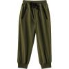 Arshiner Boys Casual Pants Kids Elastic Waist Drawstring Jogger Pants Boys Sweatpants with Zipper Pockets 3-12 Years(Army Green)