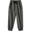 Arshiner Boys Casual Pants Kids Elastic Waist Drawstring Jogger Pants Boys Sweatpants with Zipper Pockets 3-12 Years(Dark Grey)