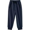 Arshiner Boys Casual Pants Kids Elastic Waist Drawstring Jogger Pants Boys Sweatpants with Zipper Pockets 3-12 Years(Navy Blue)