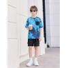 Arshiner Boys’ 2-Piece Cotton Outfit Short Sleeve Crewneck T-Shirt & Cargo Shorts Set Summer Casual Clothes for Kids 5-13(Indigo Tie-dye&black)