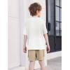Arshiner Boys’ 2-Piece Cotton Outfit Short Sleeve Crewneck T-Shirt & Cargo Shorts Set Summer Casual Clothes for Kids 5-13(White&khaki)