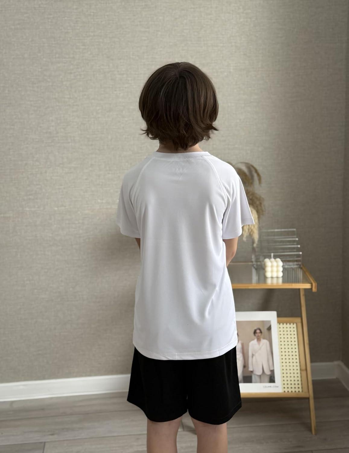 image:imageArshiner Boys UPF 50 Rash Guard Swim Shirts Short Sleeve Quick Dry UV Protection Sun Shirt for Boys and GirlsWhite