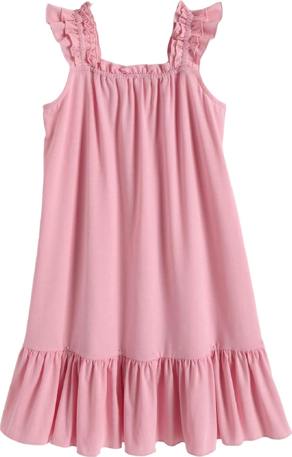 image:imageArshiner Girls Nightgowns Pajama Dress Cute Ruffle Sleepwear Soft Night GownsPink