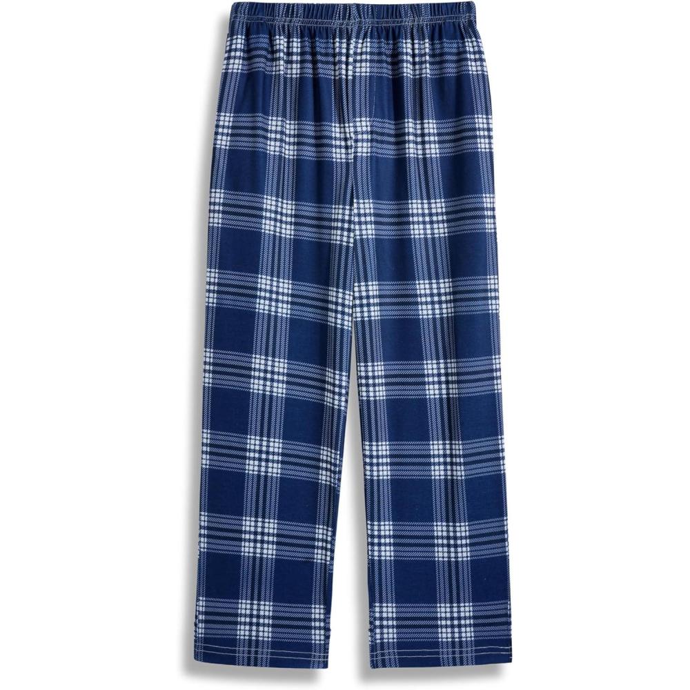 image:imageArshiner Boys Blue Plaid Pajama Pants Long Plaid PJ Bottoms Boys Sleepwear Blue and White Plaid Lounge Pants with Pockets 89 Years