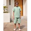Arshiner Boy’s 2 Pieces Linen Set Casual Henley Shirts Short Sleeve Beach Shorts Summer Shorts Outfits