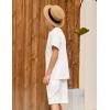 Arshiner Boy’s 2 Pieces Linen Set Casual Henley Shirts Short Sleeve Beach Shorts Summer Shorts Outfits 5-6 Years
