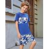 Arshiner Boys’ 2-Piece Cotton Outfit Color Block T-Shirt and Shorts Set Summer Camo Clothes for Kids 5-14 Years(Camo – Blue)