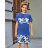 Arshiner Boys’ 2-Piece Cotton Outfit Color Block T-Shirt and Shorts Set Summer Camo Clothes for Kids 5-14 Years(Camo – Blue)