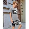 Arshiner Boys’ 2-Piece Cotton Outfit Color Block T-Shirt and Shorts Set Summer Camo Clothes for Kids 5-14 Years(Camo – Grey)