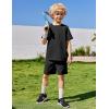 Arshiner Boys Loose Athletic Shorts Set Performance Crew Neck T-Shirt and Mesh Short 2 Piece Outfit for Active Kids(Black)