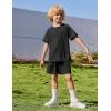 Arshiner Boys Loose Athletic Shorts Set Performance Crew Neck T-Shirt and Mesh Short 2 Piece Outfit for Active Kids(Black)
