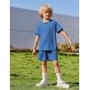 Arshiner Boys Loose Athletic Shorts Set Performance Crew Neck T-Shirt and Mesh Short 2 Piece Outfit for Active Kids(Blue)
