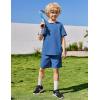 Arshiner Boys Loose Athletic Shorts Set Performance Crew Neck T-Shirt and Mesh Short 2 Piece Outfit for Active Kids(Blue)