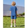 Arshiner Boys Loose Athletic Shorts Set Performance Crew Neck T-Shirt and Mesh Short 2 Piece Outfit for Active Kids(Blue)