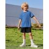Arshiner Boys Loose Athletic Shorts Set Performance Crew Neck T-Shirt and Mesh Short 2 Piece Outfit for Active Kids(Blue/Black)
