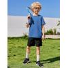 Arshiner Boys Loose Athletic Shorts Set Performance Crew Neck T-Shirt and Mesh Short 2 Piece Outfit for Active Kids(Blue/Black)