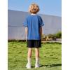 Arshiner Boys Loose Athletic Shorts Set Performance Crew Neck T-Shirt and Mesh Short 2 Piece Outfit for Active Kids(Blue/Black)