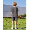 Arshiner Boys Loose Athletic Shorts Set Performance Crew Neck T-Shirt and Mesh Short 2 Piece Outfit for Active Kids(Dark Grey)