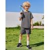 Arshiner Boys Loose Athletic Shorts Set Performance Crew Neck T-Shirt and Mesh Short 2 Piece Outfit for Active Kids(Dark Grey)