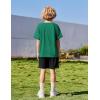Arshiner Boys Loose Athletic Shorts Set Performance Crew Neck T-Shirt and Mesh Short 2 Piece Outfit for Active Kids(Green/Black)