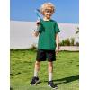 Arshiner Boys Loose Athletic Shorts Set Performance Crew Neck T-Shirt and Mesh Short 2 Piece Outfit for Active Kids(Green/Black)