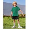 Arshiner Boys Loose Athletic Shorts Set Performance Crew Neck T-Shirt and Mesh Short 2 Piece Outfit for Active Kids(Green/Black)