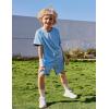 Arshiner Boys Loose Athletic Shorts Set Performance Crew Neck T-Shirt and Mesh Short 2 Piece Outfit for Active Kids(Light Blue)