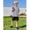 Arshiner Boys Loose Athletic Shorts Set Performance Crew Neck T-Shirt and Mesh Short 2 Piece Outfit for Active Kids(Light Grey/Black)