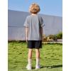 Arshiner Boys Loose Athletic Shorts Set Performance Crew Neck T-Shirt and Mesh Short 2 Piece Outfit for Active Kids(Light Grey/Black)