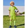 Arshiner Boys Loose Athletic Shorts Set Performance Crew Neck T-Shirt and Mesh Short 2 Piece Outfit for Active Kids(Lime Green)
