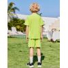 Arshiner Boys Loose Athletic Shorts Set Performance Crew Neck T-Shirt and Mesh Short 2 Piece Outfit for Active Kids(Lime Green)