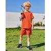 Arshiner Boys Loose Athletic Shorts Set Performance Crew Neck T-Shirt and Mesh Short 2 Piece Outfit for Active Kids(Orange)