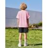 Arshiner Boys Loose Athletic Shorts Set Performance Crew Neck T-Shirt and Mesh Short 2 Piece Outfit for Active Kids(Pink/Black)